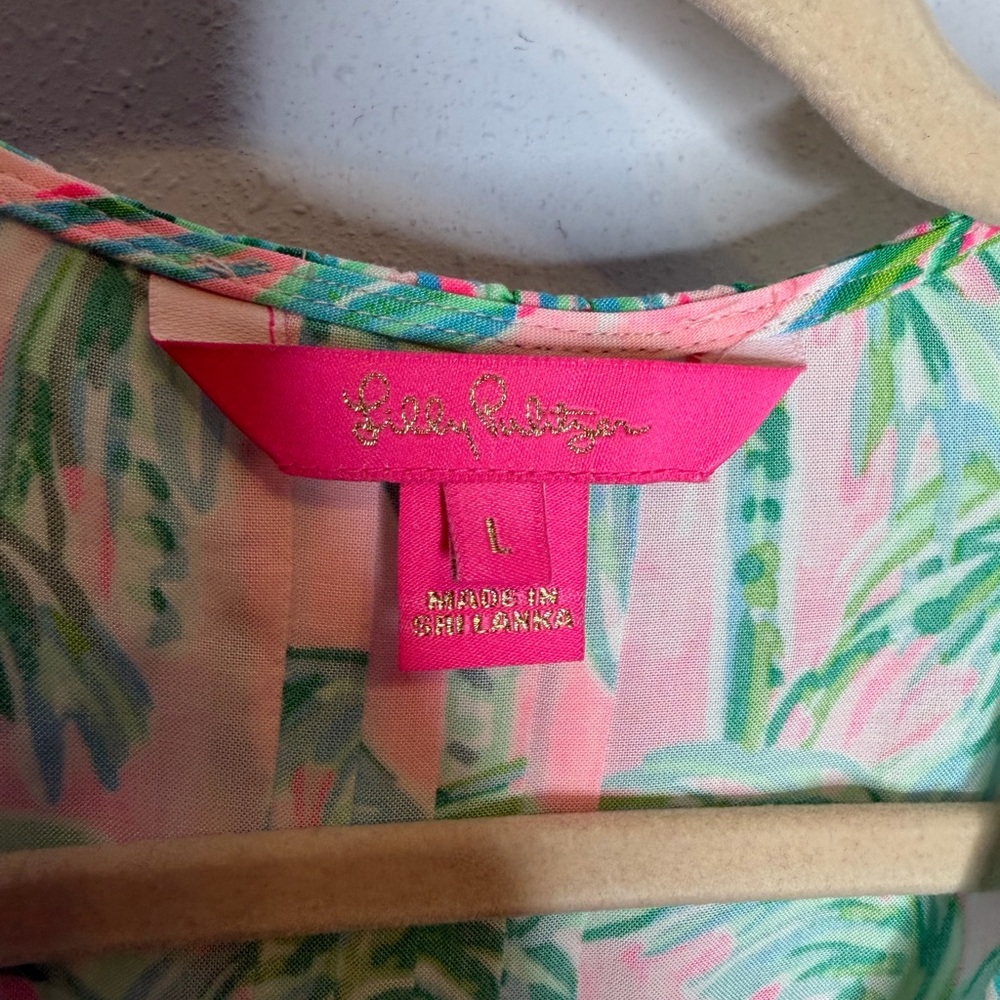 Lilly Pulitzer Hollie Tunic Dress in Pink Blossom Suite Views Size Large - Picture 4 of 7